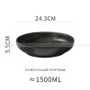 Ceramic Round Serving Bowl Wide Shallow Bowl Black Matte Bowl Ceramic Round Serving Bowl Wide Shallow Bowl Black Matte Bowl