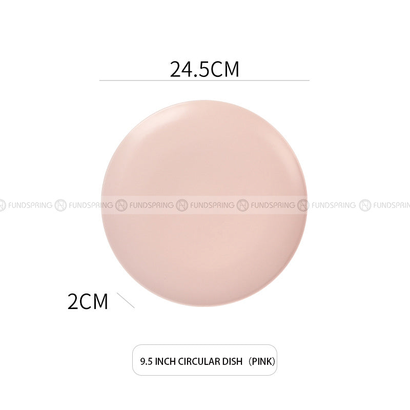 Ceramic Plate Round Shallow Plate Irregular Flat Plate Matte Plate Ceramic Plate Round Shallow Plate Irregular Flat Plate Matte Plate