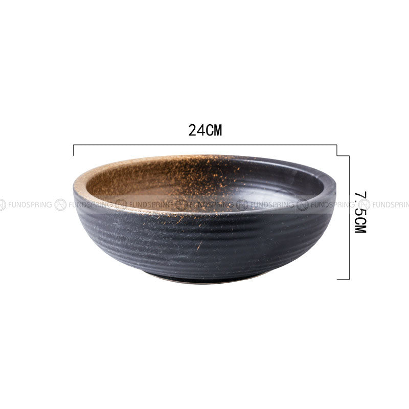 Kiln Change Ceramic Soup Bowl Large Noodle Bowl Spiral Texture Pot Kiln Change Ceramic Soup Bowl Large Noodle Bowl Spiral Texture Pot