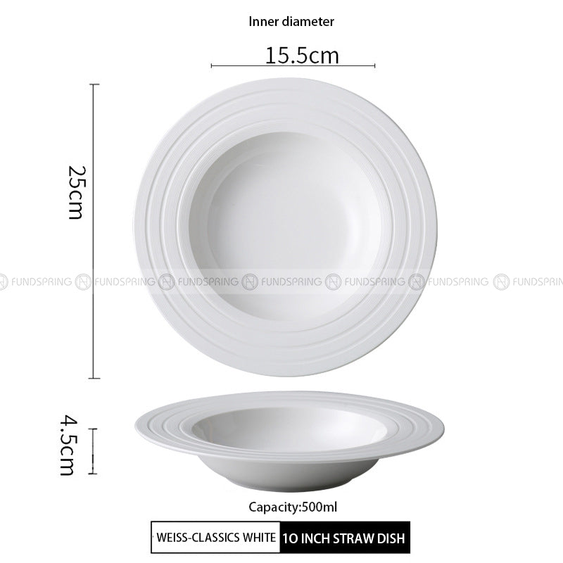 Designer Tableware Collection Weiss Series Ceramic Dish White Plate Designer Tableware Collection Weiss Series Ceramic Dish White Plate