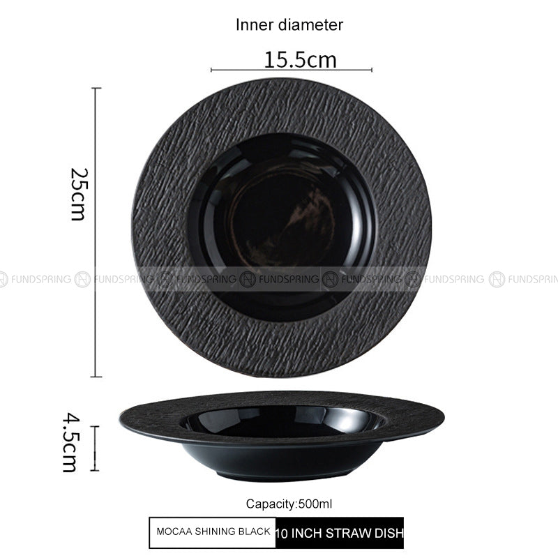 Mocaa Stone Series Black Dinner Plates Ceramic Dinnerware Plates Mocaa Stone Series Black Dinner Plates Ceramic Dinnerware Plates