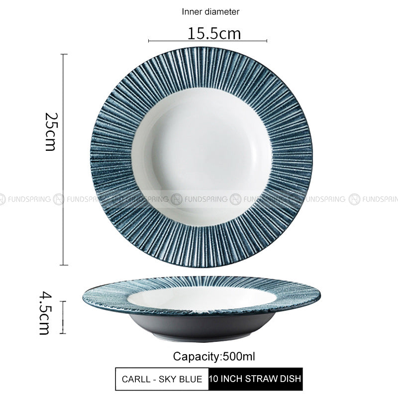 Carll Solar Series Dinnerware Collection Ceramic Blue/White Plate Carll Solar Series Dinnerware Collection Ceramic Blue/White Plate