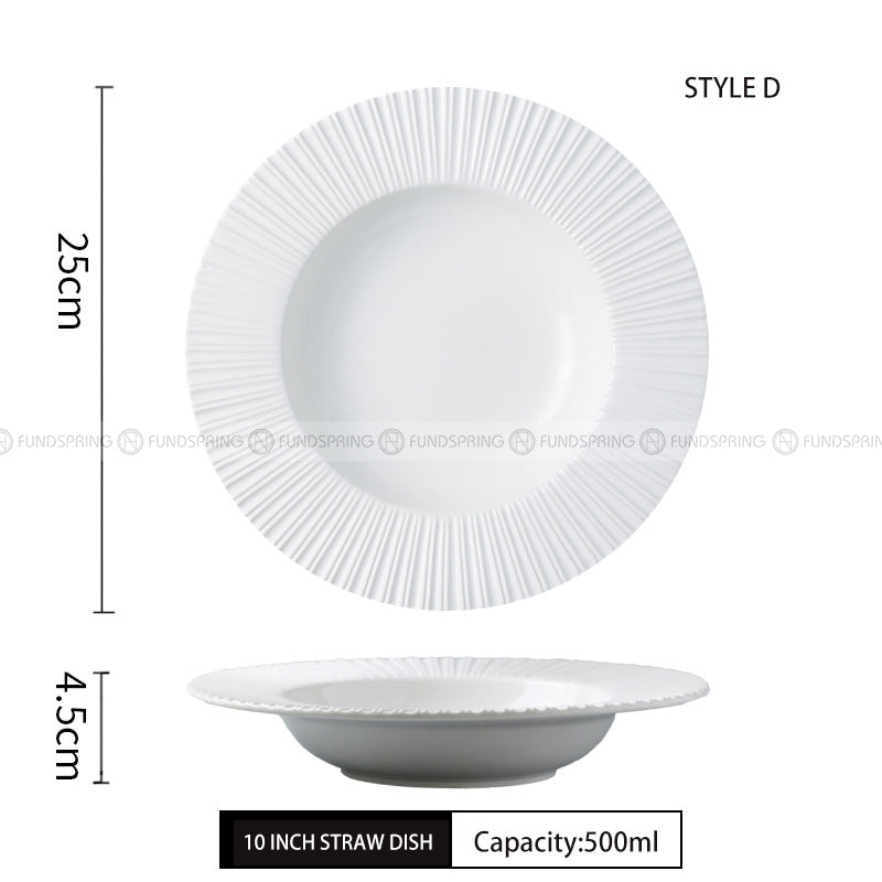 Nordic Dinnerware Carll Solar Series Ceramic White Dinner Plate Nordic Dinnerware Carll Solar Series Ceramic White Dinner Plate
