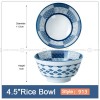 Blue and White Under Glazed Ceramic Bowl Japan Style 4.5" Set of 4 Blue and White Under Glazed Ceramic Bowl Japan Style 4.5" Set of 4