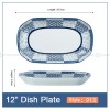 Japanese Blue and White Under-glazed Ceramic Oval Platter 12" Set of 2 Japanese Blue and White Under-glazed Ceramic Oval Platter 12" Set of 2