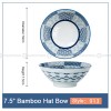 Blue and White Under Glazed Ceramic Bowl Japan Style 7.5" Set of 4 Blue and White Under Glazed Ceramic Bowl Japan Style 7.5" Set of 4