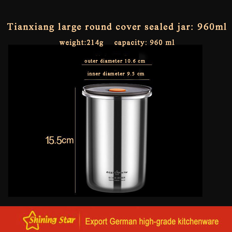 304 Stainless Steel Sealed Jar Grain Storage Jar Fresh-keeping Box 304 Stainless Steel Sealed Jar Grain Storage Jar Fresh-keeping Box