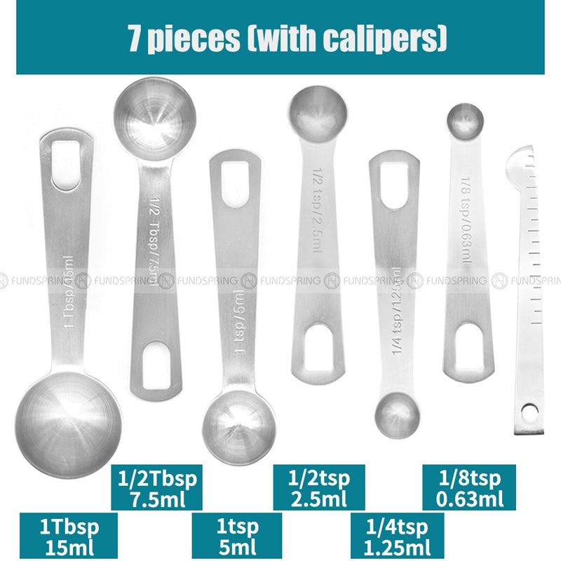 Stainless Steel Baking Scale Measuring Spoon Set Calipers Stir Bar Stainless Steel Baking Scale Measuring Spoon Set Calipers Stir Bar
