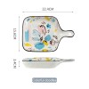 Japanese Style Hand-Painted 9" Deep Baking Plate with Handle – Multicolored Bake Pan