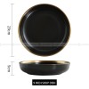 Simplicity Ceramic Tableware Black White With Gold Rim Plates Bowls Simplicity Ceramic Tableware Black White With Gold Rim Plates Bowls