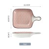 Japanese Style Hand-Painted 9" Deep Baking Plate with Handle – Multicolored Bake Pan