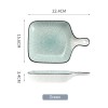 Japanese Style Hand-Painted 9" Deep Baking Plate with Handle – Multicolored Bake Pan