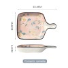 Japanese Style Hand-Painted 9" Deep Baking Plate with Handle – Multicolored Bake Pan