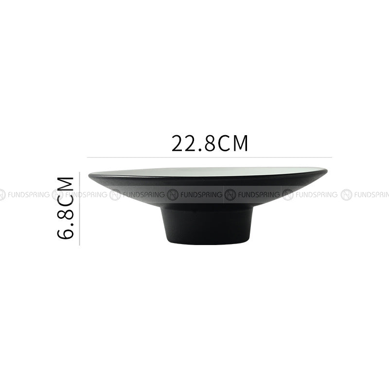 Japanese Ceramic Serving Plate High-foot Plate Matte Black Platter Japanese Ceramic Serving Plate High-foot Plate Matte Black Platter