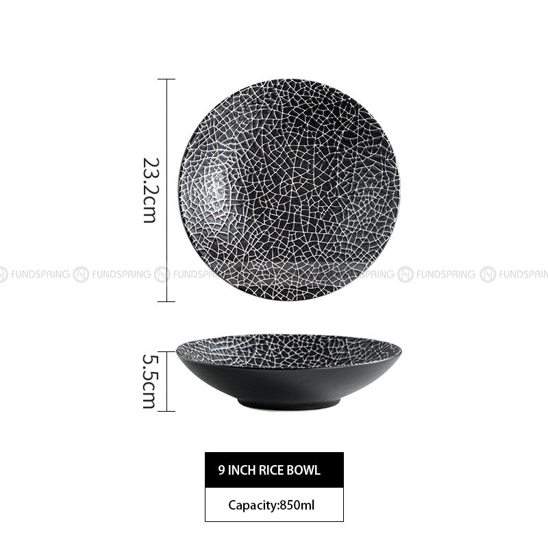 Ice Crack Texture Ceramic Dinnerware Minimalism Dinner Bowl Plate Ice Crack Texture Ceramic Dinnerware Minimalism Dinner Bowl Plate