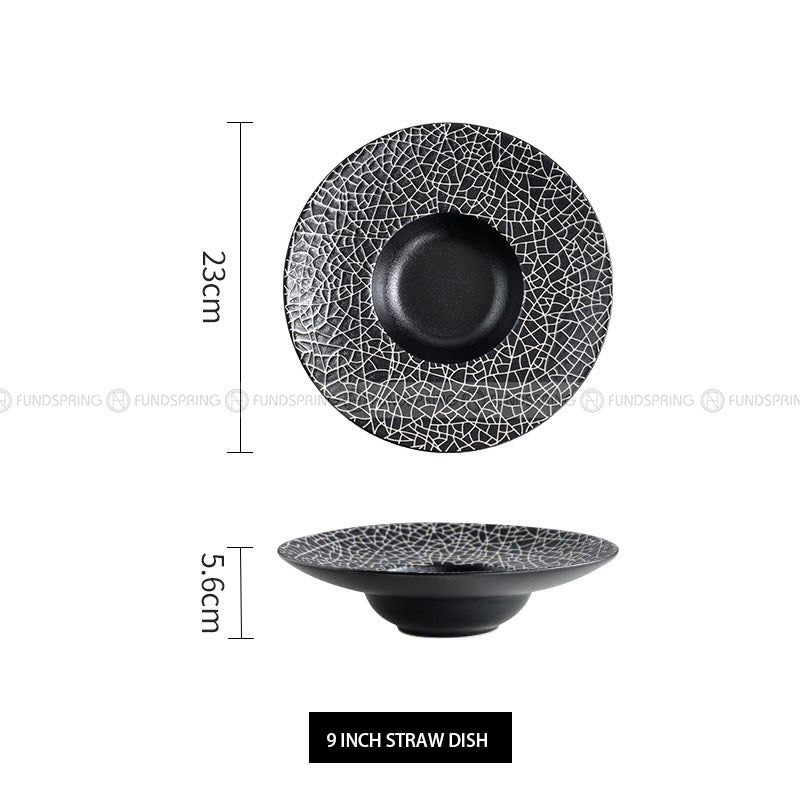 Ice Crack Texture Ceramic Dinnerware Minimalism Dinner Bowl Plate Ice Crack Texture Ceramic Dinnerware Minimalism Dinner Bowl Plate