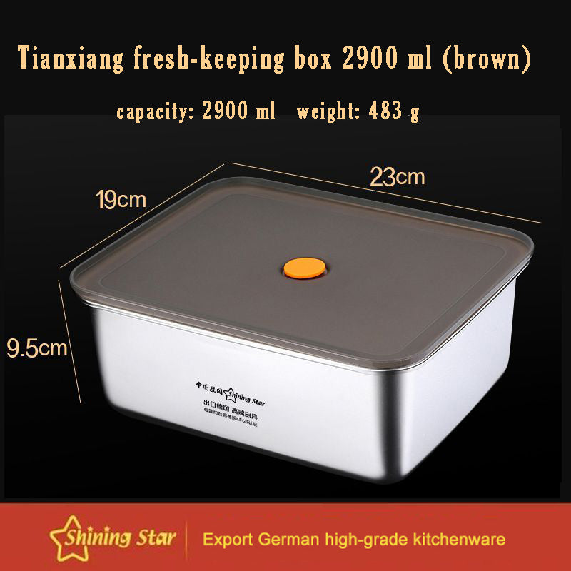 304 Stainless Steel Food Grade Fresh-keeping Box Storage Box Lunch Box 304 Stainless Steel Food Grade Fresh-keeping Box Storage Box Lunch Box