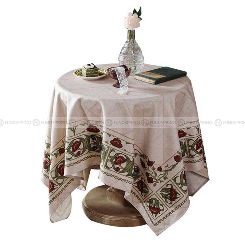Kashaa Tablecloth Waterproof Dining Table Cover Cotton Linen Fabric Kahki Kashaa Tablecloth Waterproof Dining Table Cover Cotton Linen Fabric Kahki