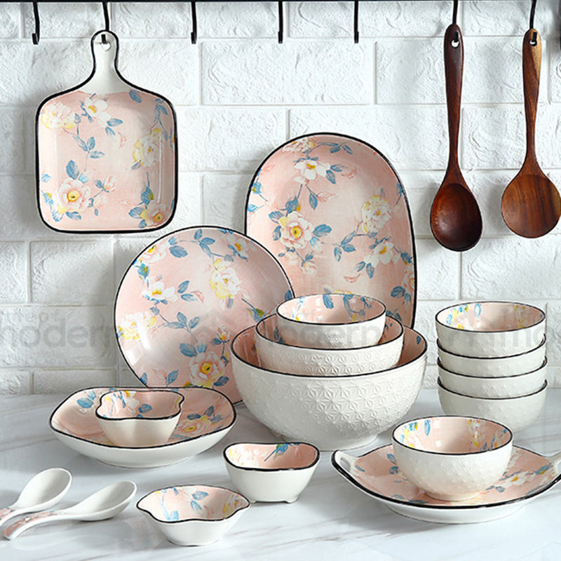 Japanese Handpainted Ceramic Dinnerware Set for Elegant Table Settings