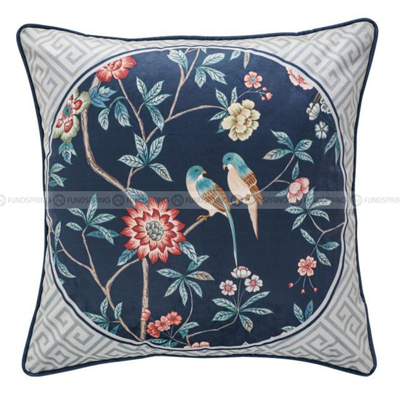 Lanruoting Chinese Premium Pillowcase Square 45cm Pillow Decorative Throw Pillow 18" Lanruoting Chinese Premium Pillowcase Square 45cm Pillow Decorative Throw Pillow 18"