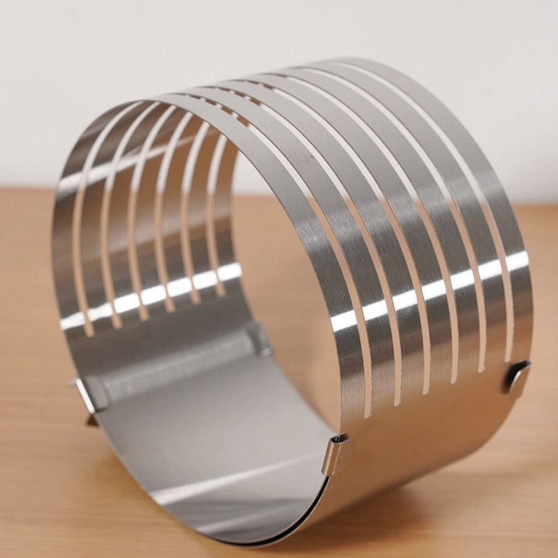 Stainless Steel Baking Mold Adjustable Cake Slicer Mousse Ring 7.8-Inch