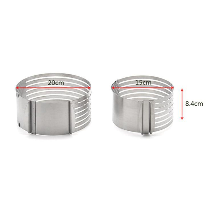 Stainless Steel Baking Mold Adjustable Cake Slicer Mousse Ring 7.8-Inch Stainless Steel Baking Mold Adjustable Cake Slicer Mousse Ring 7.8-Inch