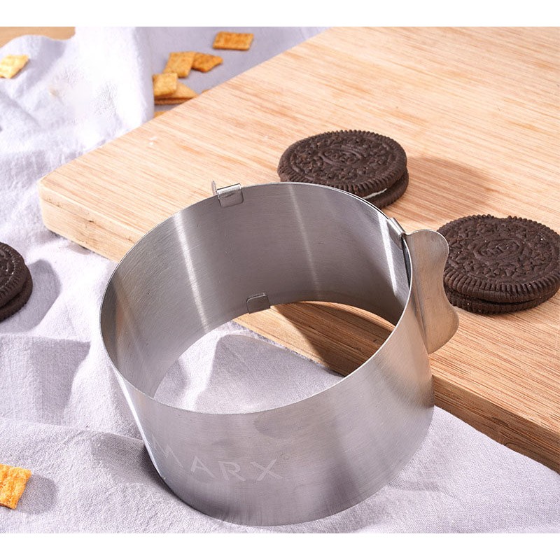 Stainless Steel Baking Mold with Scale Adjustable Mousse Ring - 4 Inches