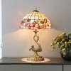 Vintage Flower Decorated Table Lamp and Floor Lamp with Shell Lamp Shade and Solid Swan Holder Vintage Flower Decorated Table Lamp and Floor Lamp with Shell Lamp Shade and Solid Swan Holder