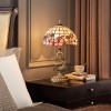 Vintage Flower Decorated Table Lamp and Floor Lamp with Shell Lamp Shade and Solid Swan Holder Vintage Flower Decorated Table Lamp and Floor Lamp with Shell Lamp Shade and Solid Swan Holder