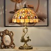 Tiffany Lamp Table Lamp with Shell Lampshade and Brass Swan Lamp Stand Tiffany Lamp Table Lamp with Shell Lampshade and Brass Swan Lamp Stand
