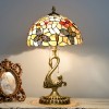 Tiffany Lamp Table Lamp with Shell Lampshade and Brass Swan Lamp Stand Tiffany Lamp Table Lamp with Shell Lampshade and Brass Swan Lamp Stand