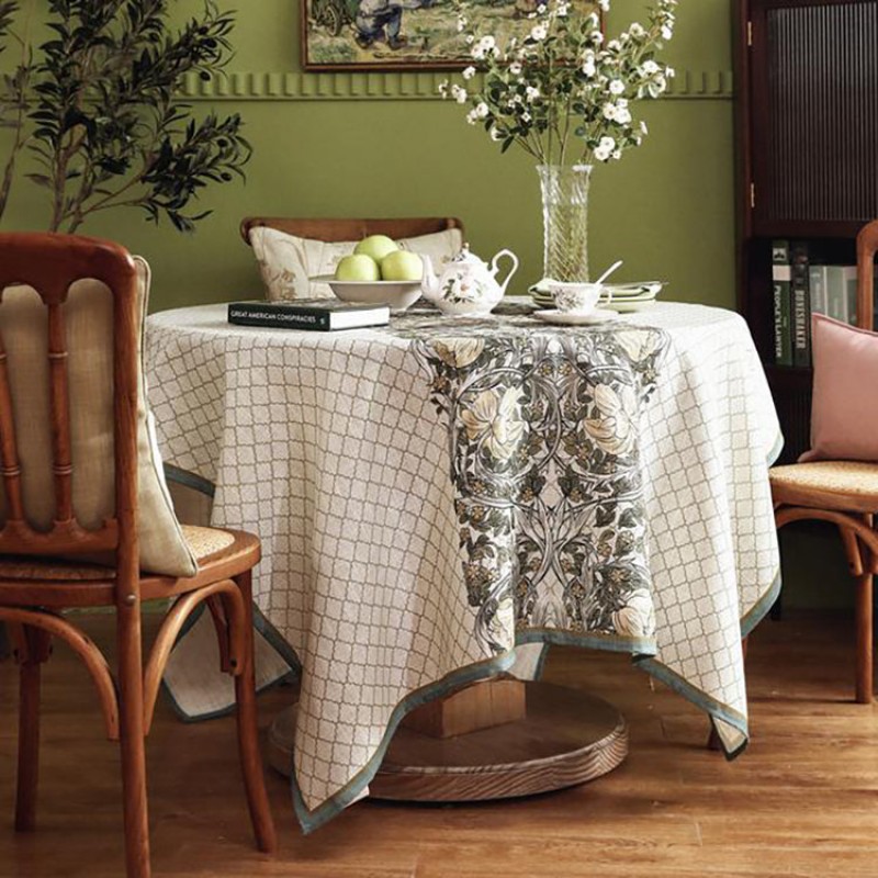 Hoopoe Tablecloth Vintage Tablecloth Thickened Spun Linen Table Cover Hoopoe Tablecloth Vintage Tablecloth Thickened Spun Linen Table Cover