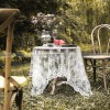 Kokham Tablecloth White Lace Embroidery Dining/Tea Table Cover