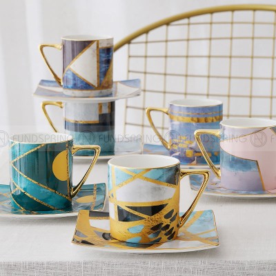 European Luxury Bone China Coffee Cup and Saucer Set - Exquisite Ceramic Tea Cup European Luxury Bone China Coffee Cup and Saucer Set - Exquisite Ceramic Tea Cup