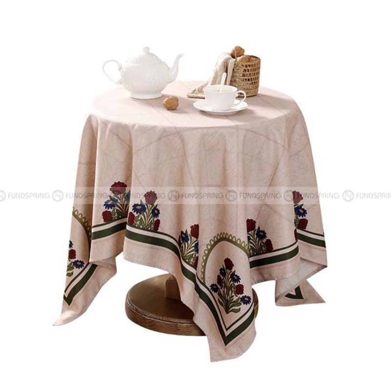 Kashaa Tablecloth Waterproof Dining Table Cover Cotton Linen Fabric Kahki Kashaa Tablecloth Waterproof Dining Table Cover Cotton Linen Fabric Kahki