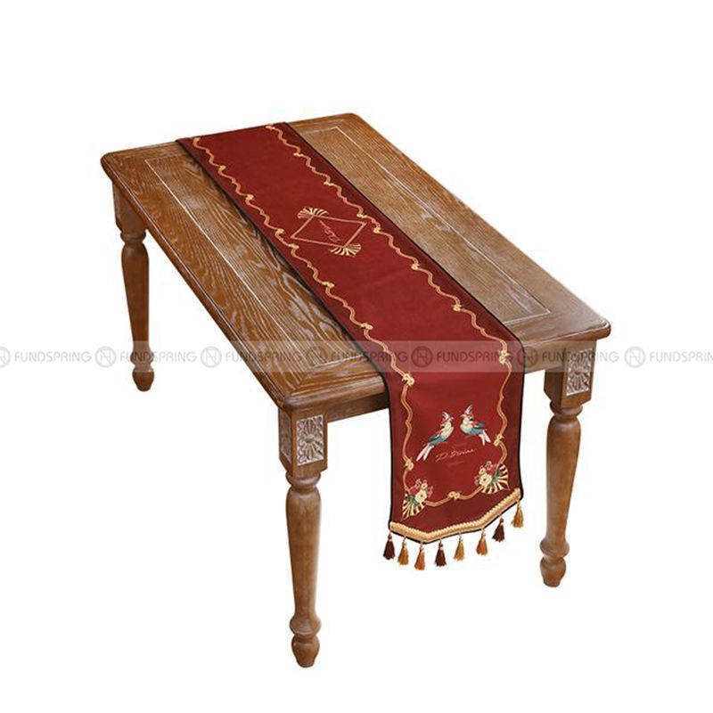 Red Shield Table Runner Light Luxury Table Cover Decorative Cloth Red Shield Table Runner Light Luxury Table Cover Decorative Cloth