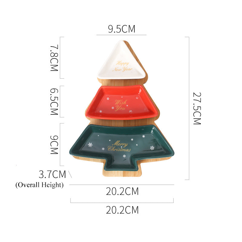 Ceramic Christmas Tree Multi-Compartment Snack and Candy Tray Ceramic Christmas Tree Multi-Compartment Snack and Candy Tray