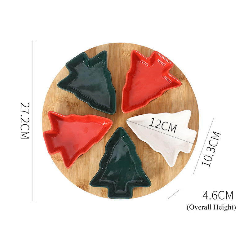 Ceramic Christmas Tree Multi-Compartment Snack and Candy Tray Ceramic Christmas Tree Multi-Compartment Snack and Candy Tray