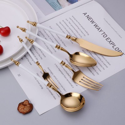304 Stainless Steel Cutlery Set Steak Fork, Knife, Spoon, Ceramic column handle Retro Euro Design Flatware 304 Stainless Steel Cutlery Set Steak Fork, Knife, Spoon, Ceramic column handle Retro Euro Design Flatware