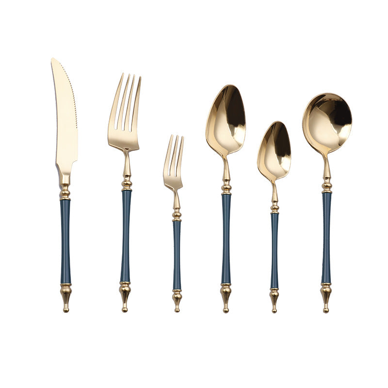 304 Stainless Steel Cutlery Set Steak Fork, Knife, Spoon, Ceramic column handle Retro Euro Design Flatware 304 Stainless Steel Cutlery Set Steak Fork, Knife, Spoon, Ceramic column handle Retro Euro Design Flatware