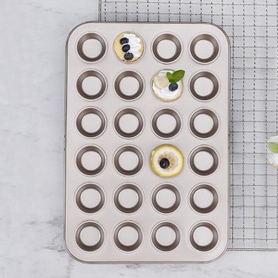 Champagne 24 Muffin Tin Cups Cupcake Molds Nonstick Coated Baking Pan Champagne 24 Muffin Tin Cups Cupcake Molds Nonstick Coated Baking Pan