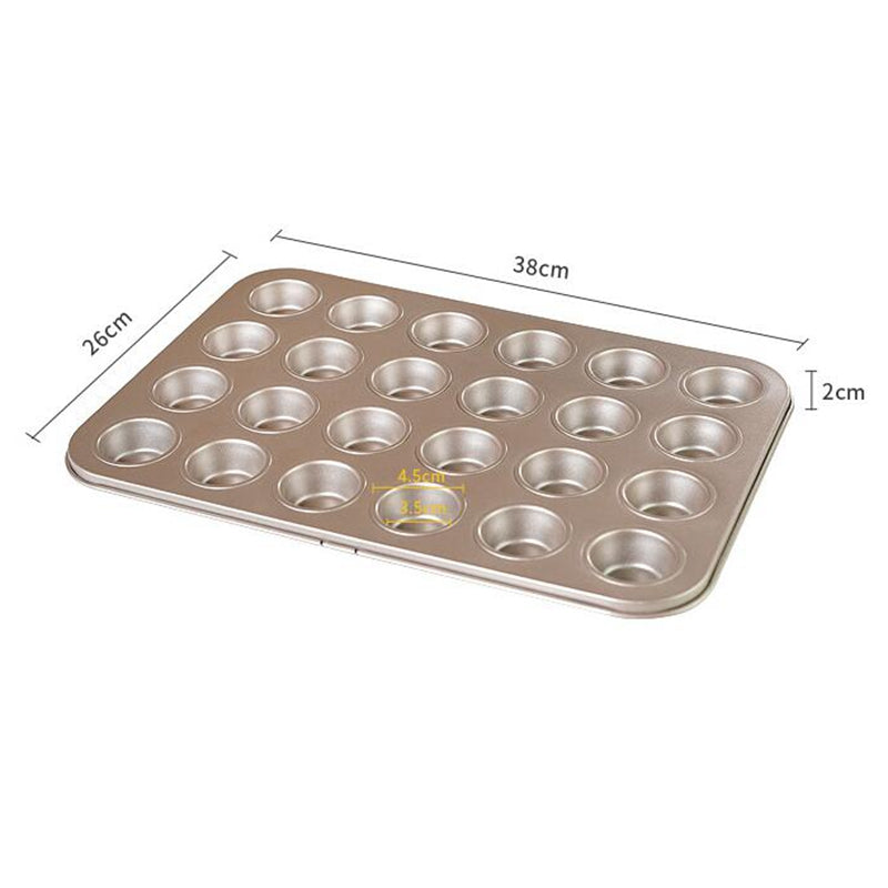 Champagne 24 Muffin Tin Cups Cupcake Molds Nonstick Coated Baking Pan Champagne 24 Muffin Tin Cups Cupcake Molds Nonstick Coated Baking Pan