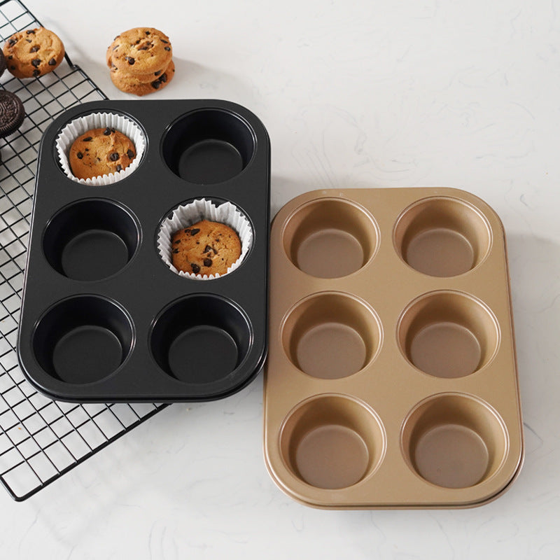 Champagne Non-stick Baking Pan 6 Cups Muffin Mold Cake Baking Mold Champagne Non-stick Baking Pan 6 Cups Muffin Mold Cake Baking Mold