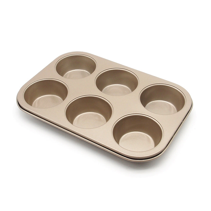 Champagne Non-stick Baking Pan 6 Cups Muffin Mold Cake Baking Mold Champagne Non-stick Baking Pan 6 Cups Muffin Mold Cake Baking Mold