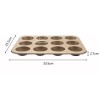 Champagne Non-stick Baking Pan 12 Cups Muffin Mold Cake Baking Mold