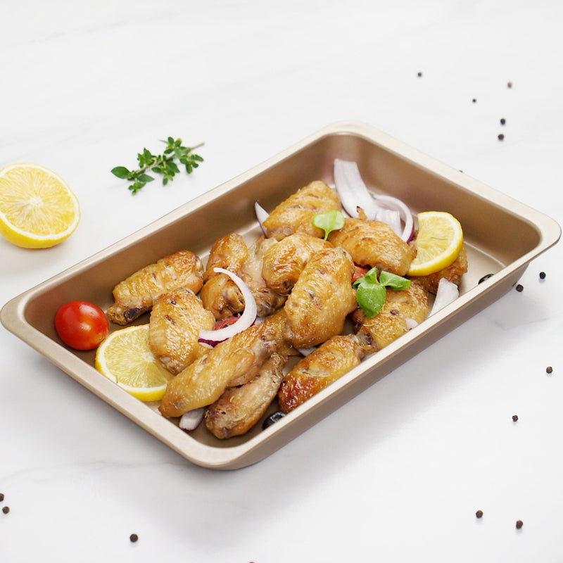 Nonstick Coated Multipurpose Baking Pan for Chicken Wings, Biscuits, and Cookies Nonstick Coated Multipurpose Baking Pan for Chicken Wings, Biscuits, and Cookies