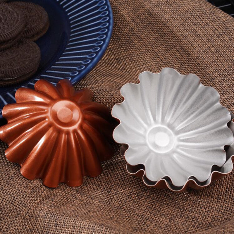 Egg Tart Portuguese Tart Mold Flower Shaped Fruit Pie Cake Mold Set of 3