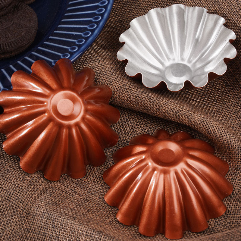 Egg Tart Portuguese Tart Mold Flower Shaped Fruit Pie Cake Mold Set of 3 Egg Tart Portuguese Tart Mold Flower Shaped Fruit Pie Cake Mold Set of 3