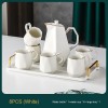 Ceramic Drinking Set with Tray, Coffee Cups with Gold Accents, Elegant Living Room Addition Ceramic Drinking Set with Tray, Coffee Cups with Gold Accents, Elegant Living Room Addition