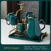 Ceramic Drinking Set with Tray, Coffee Cups with Gold Accents, Elegant Living Room Addition Ceramic Drinking Set with Tray, Coffee Cups with Gold Accents, Elegant Living Room Addition